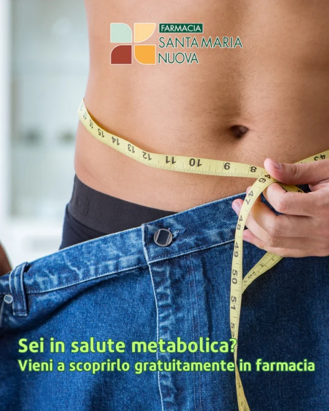 SEI IN SALUTE METABOLICA?🍏
presso la nostra Farmacia è possibile esegue un nuovo servizio GRATUITO
IL TEST DELLA SALUTE METABOLICA.
Cos’è la salute Metabolica? 
👉🏻È la condizione in cui tutti i sistemi metabolici dell’organismo funzionano correttamente. 
👉🏻Con uno screening test analizzeremo insieme i fattori di rischio cardiovascolari, diabete e sarcopenia, sindrome metabolica, apnea notturna, indice di massa corporea e volume addominale in eccesso. 
👉🏻Riceverai un report dettagliato sulla tua condizione fisica e una consulenza personalizzata.
👩🏻‍⚕️La prevenzione inizia da qui!
Ti aspettiamo in farmacia per aiutarti a prenderti cura di te.
PRENOTA LA TUA CONSULENZA GRATUITA OGGI STESSO 
☎️Chiama in farmacia Tel. 0543 567236
📍FARMACIA SANTA MARIA NUOVA
✨Via A. Garibaldi 31/33 – Santa Maria Nuova Bertinoro
